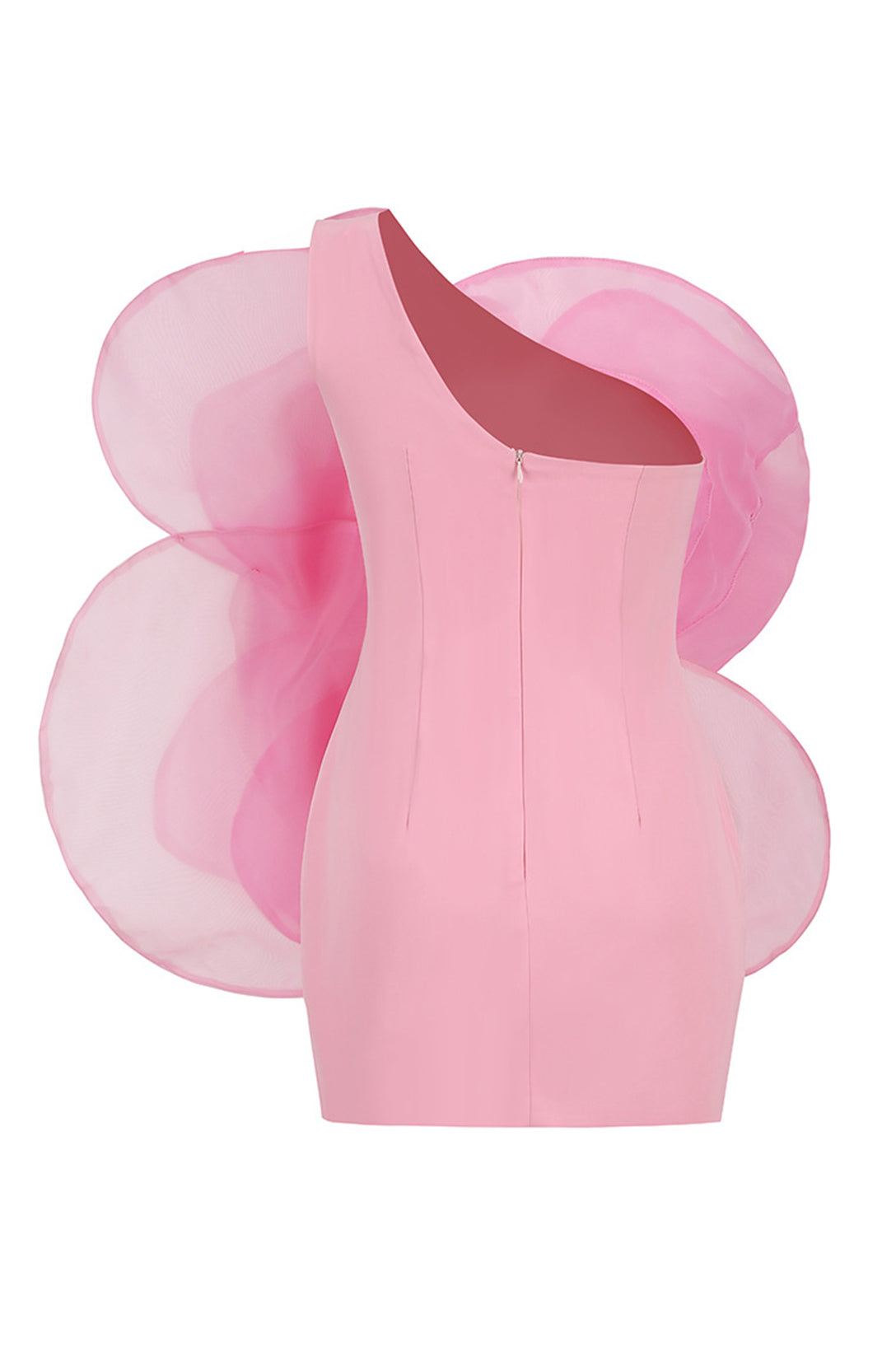 Tina One Shoulder Floral Applique Mini Dress