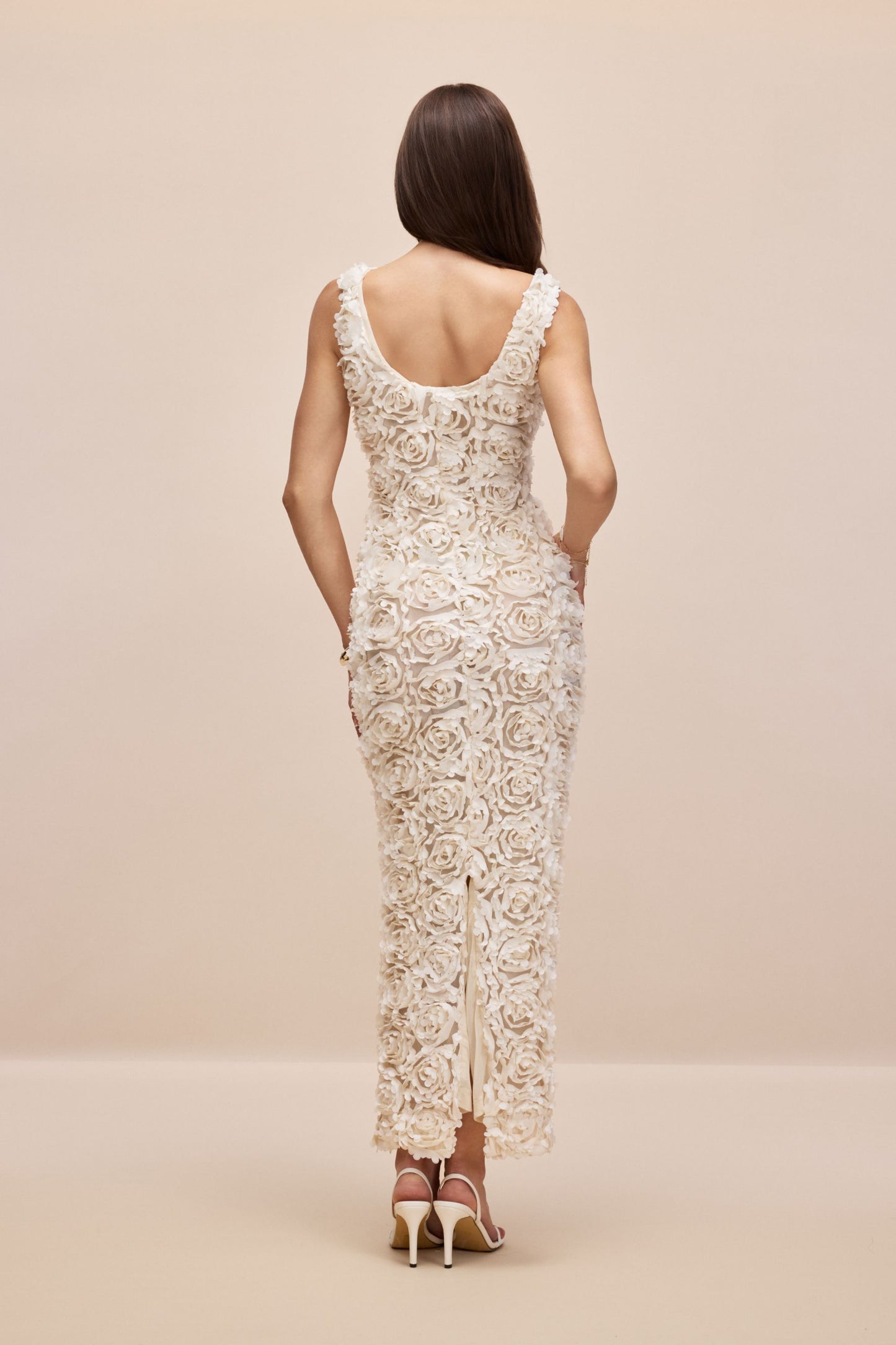 Venus Floral Applique Sleeveless Maxi Dress
