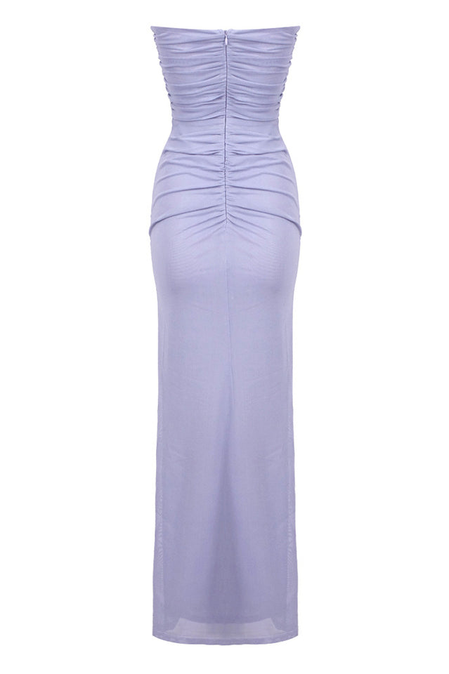 Adela Blue Strapless Cut Out Dress