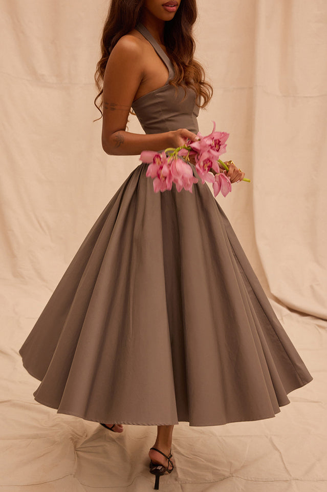 Coquette Scarlet Halter Midi Dress