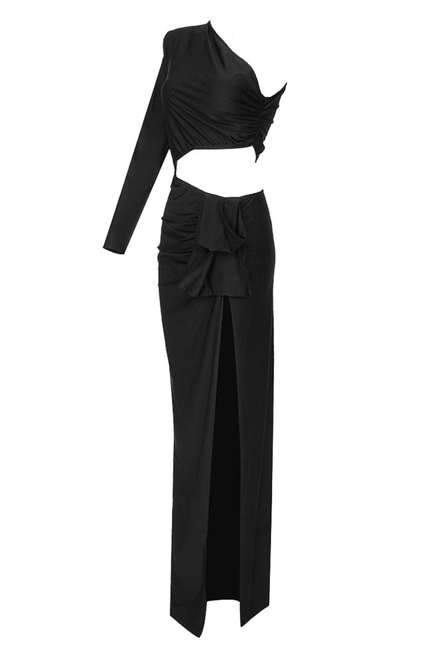 Gathered Single Shoulder Dress