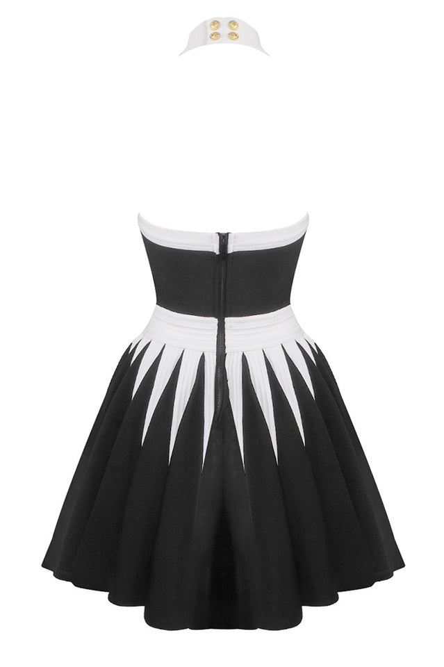 Backless Knit Dress With Rose Detail