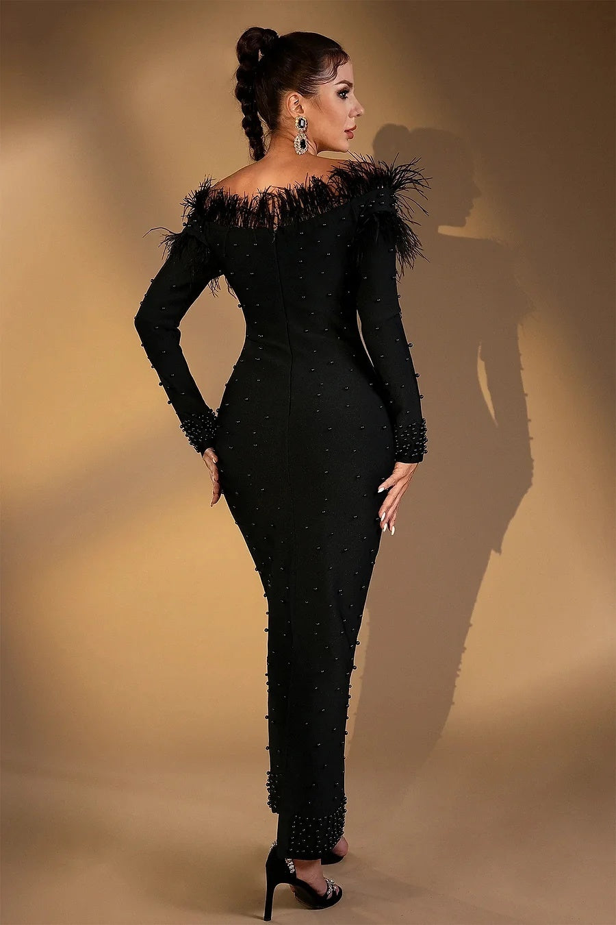 Beverly Off Shoulder Embellished Maxi Dress