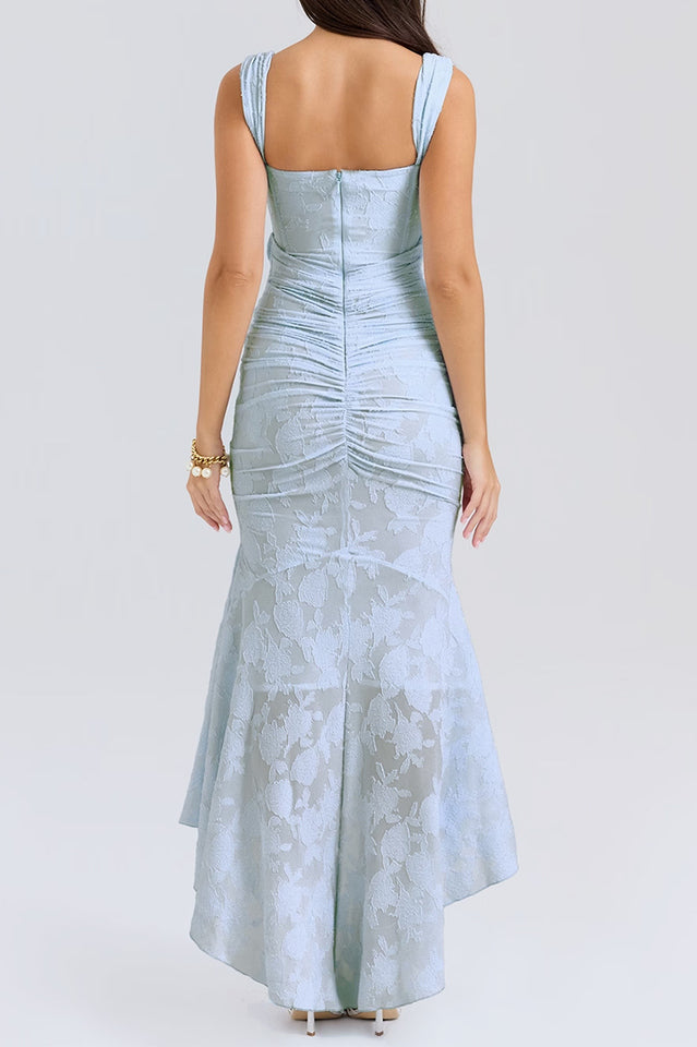 Cesca Retro Cream White Floral Maxi Dress