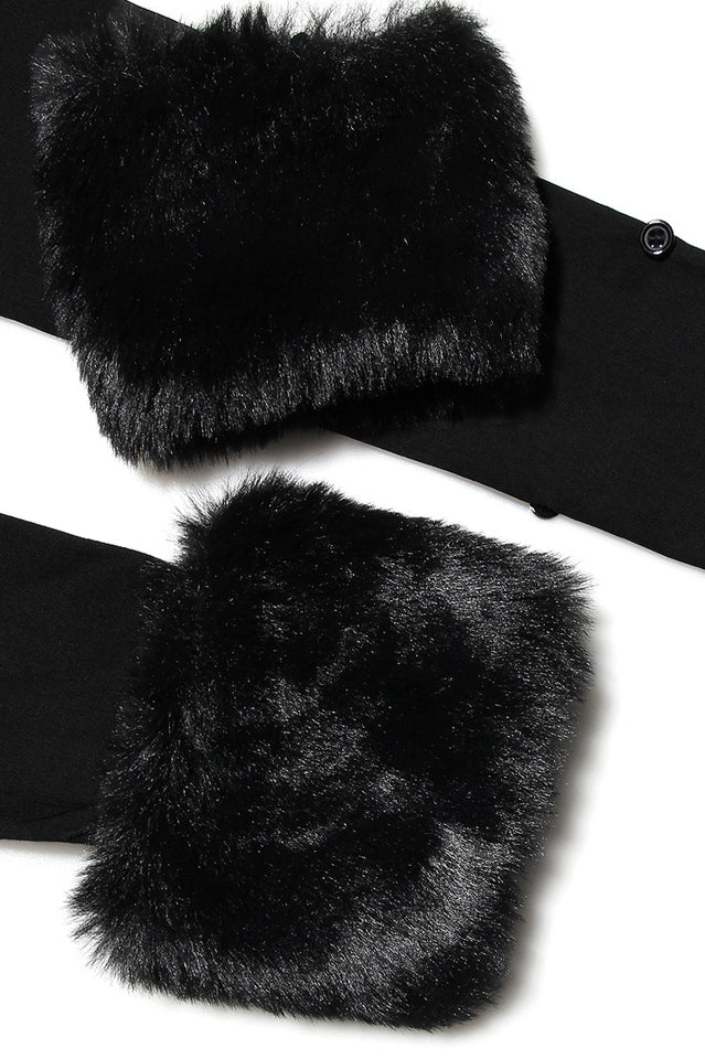 Black Faux Fur Trimmed Bustier