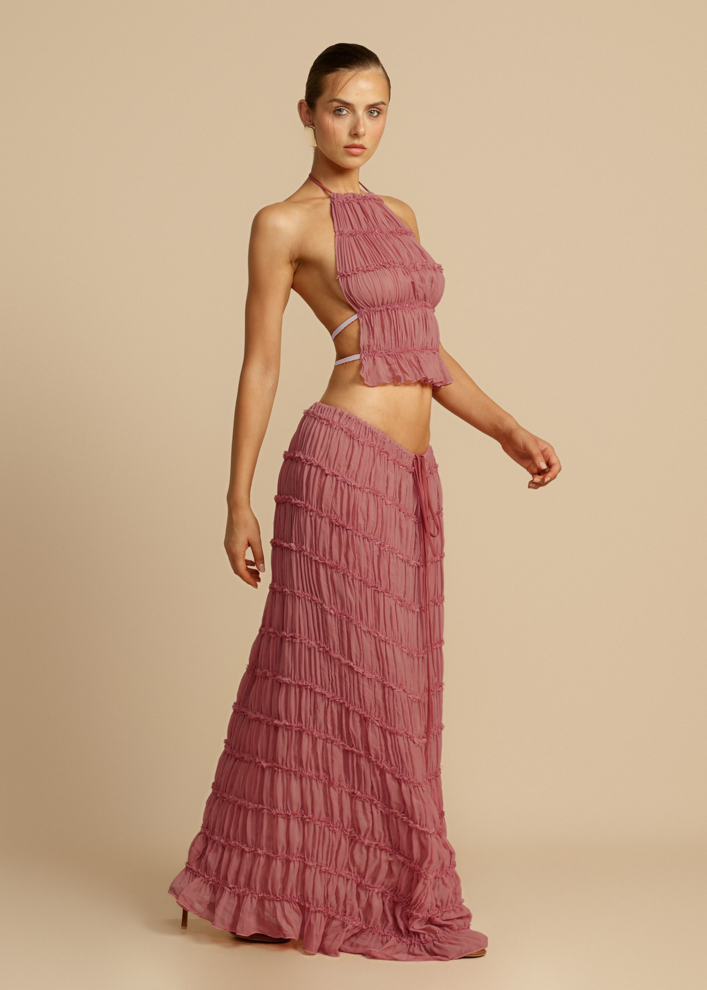 Rosalie Backless Pleated Set
