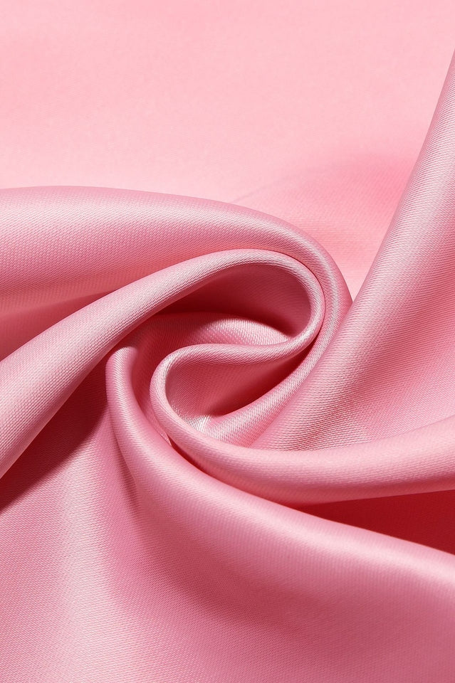 Deep V Neck Cinch Waist Satin Midi Dress