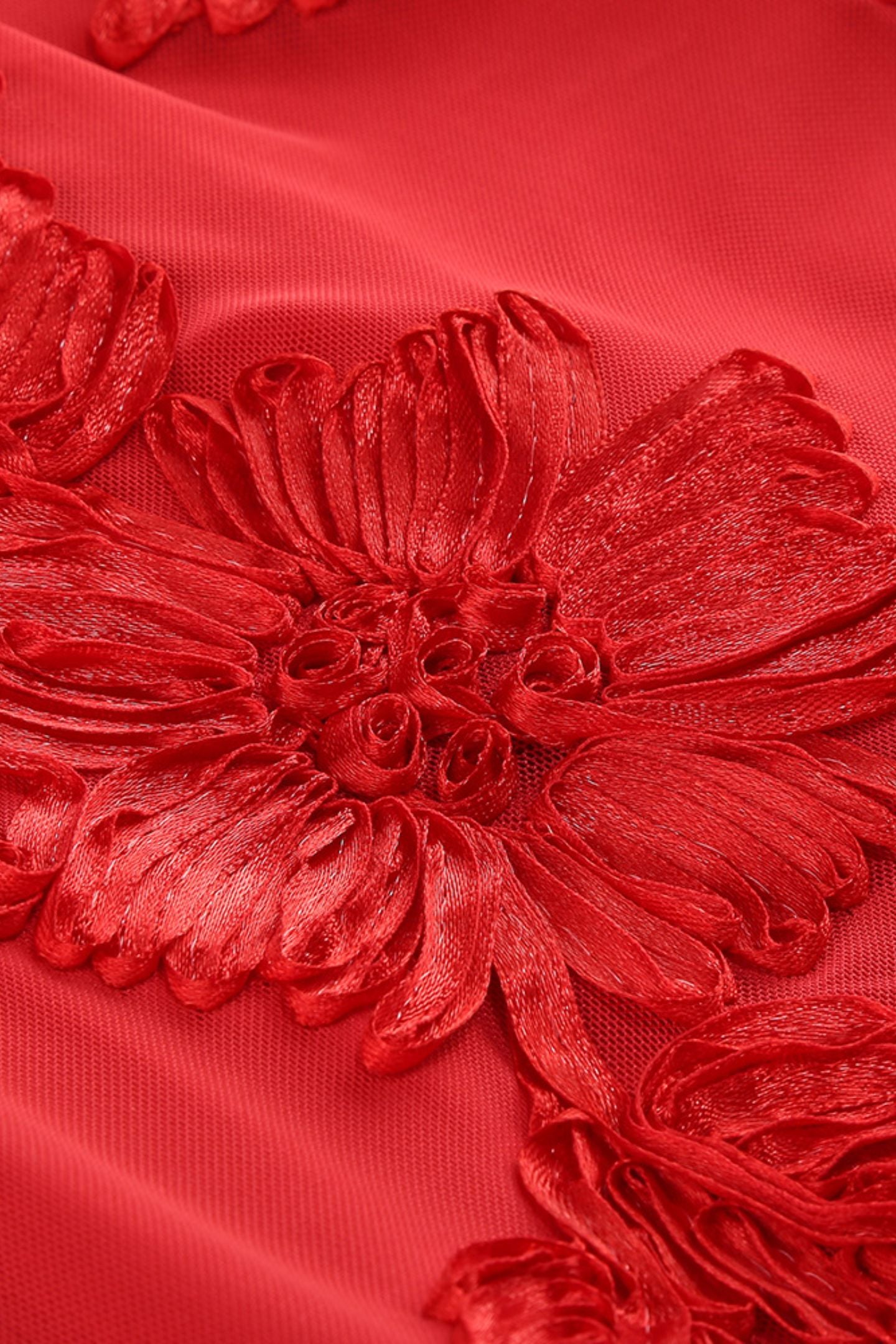 Trista 3D Floral Halter Neck Maxi Dress