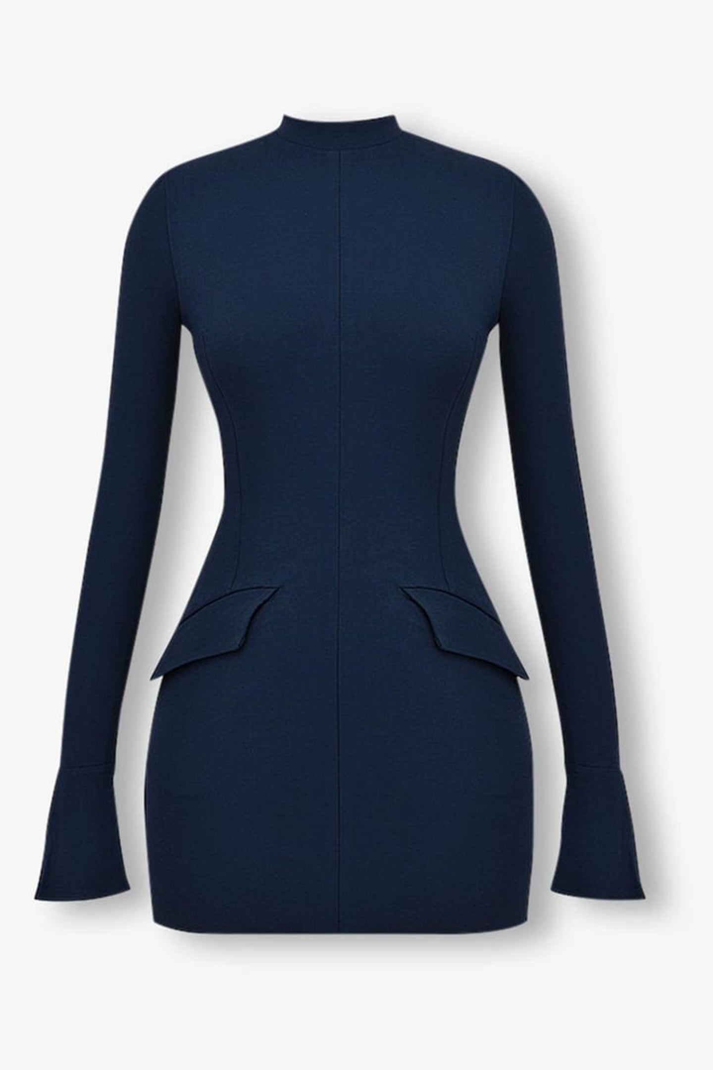 Olive Mock Neck Long Sleeve Mini Dress