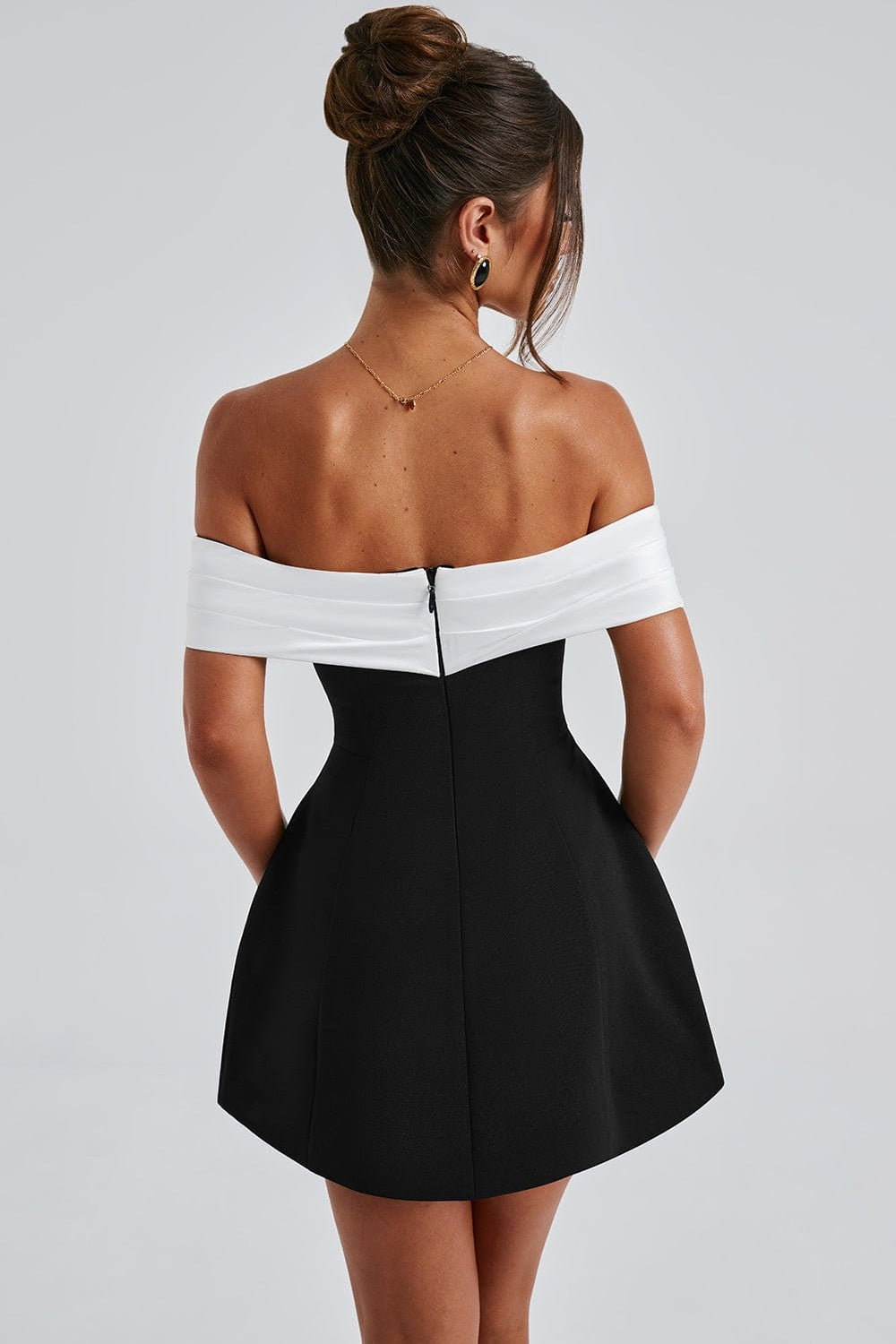 Belinda Off Shoulder Bow Mini Dress