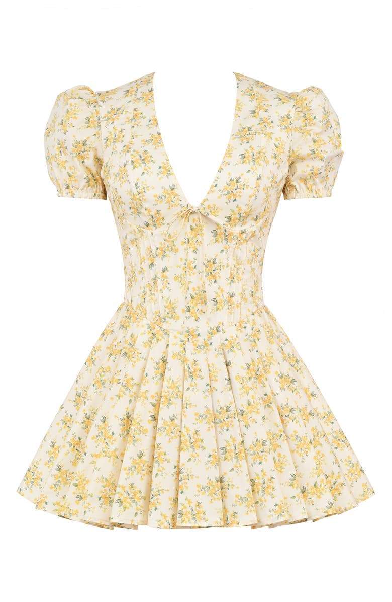 Emily Floral V-neck Corset Mini Dress