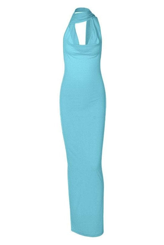 Sophia Halter Neck Backless Maxi Dress