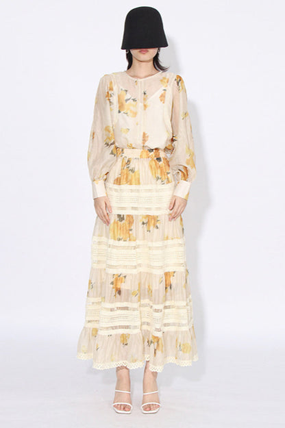 Faye Floral Top + Skirt Set