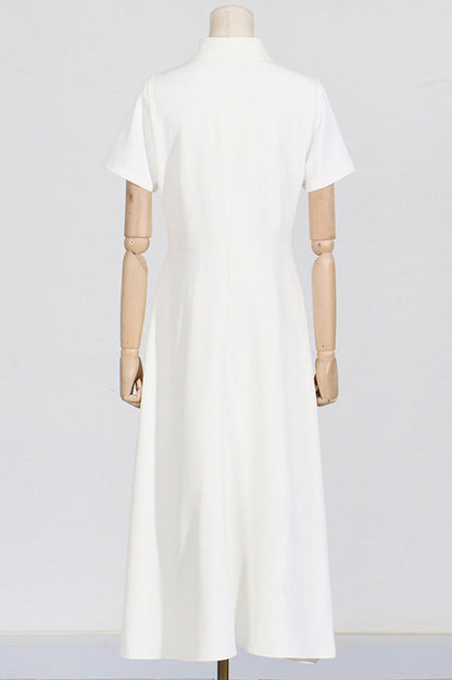 Cotton Poplin 3D Flower Midi Dress