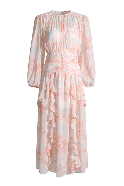 Faye Round Neck Balloon Sleeve Maxi Dress