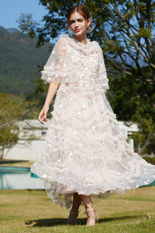 Lalabelle Floral Gown in Tulle