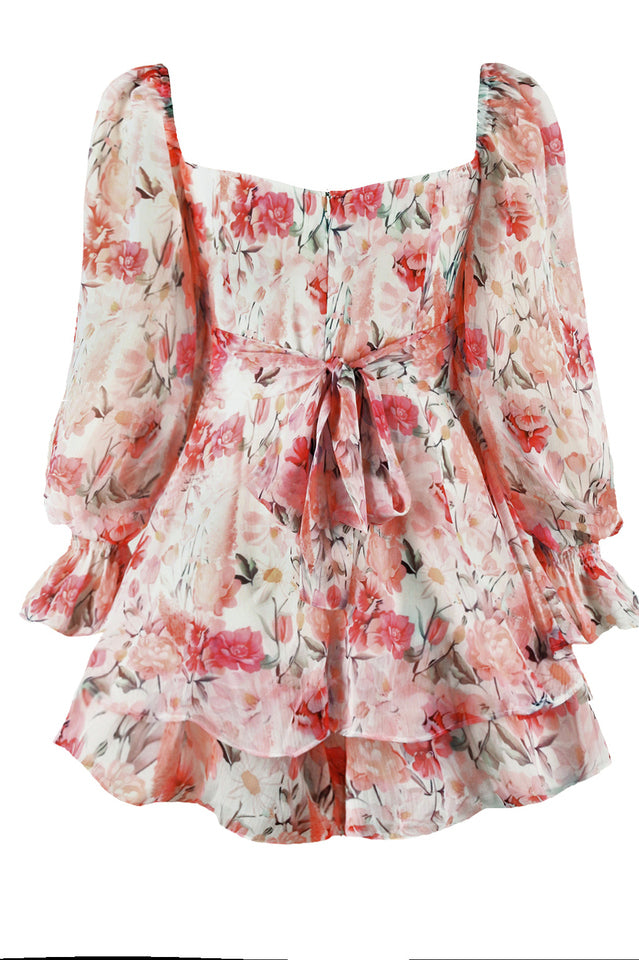 Flora Shirred Sleeves Romper