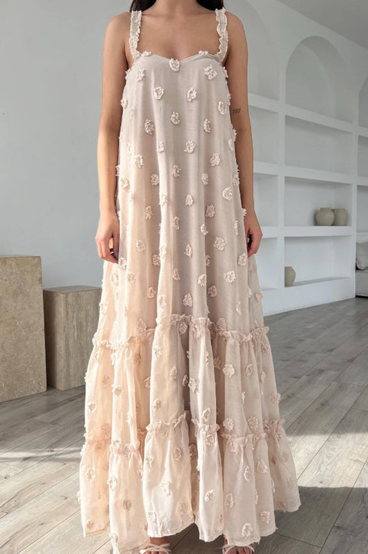 Flower Embellished Slip Dress