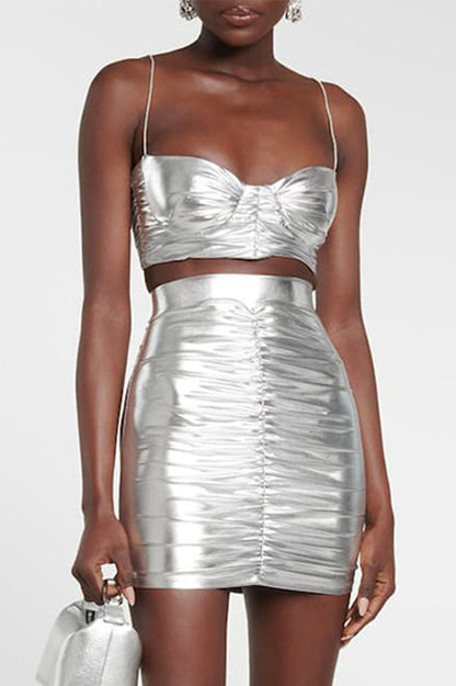 Bauer Ruched Bralette + Riley Skirt Set