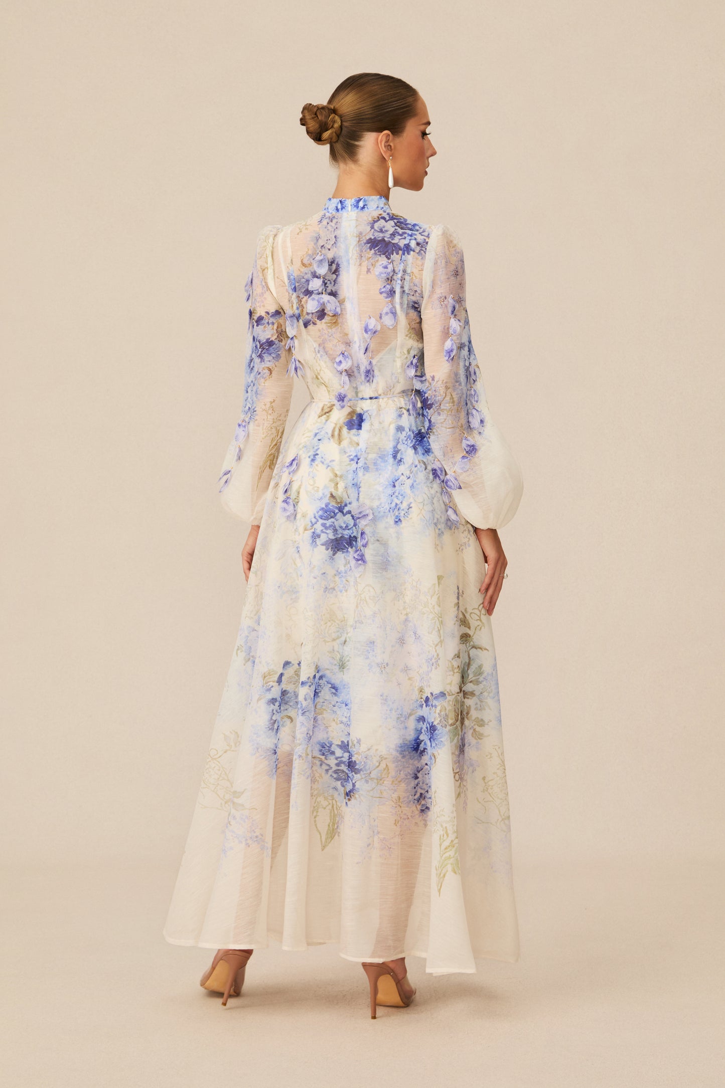 Moment of Beauty Blue Floral Print Maxi Dress