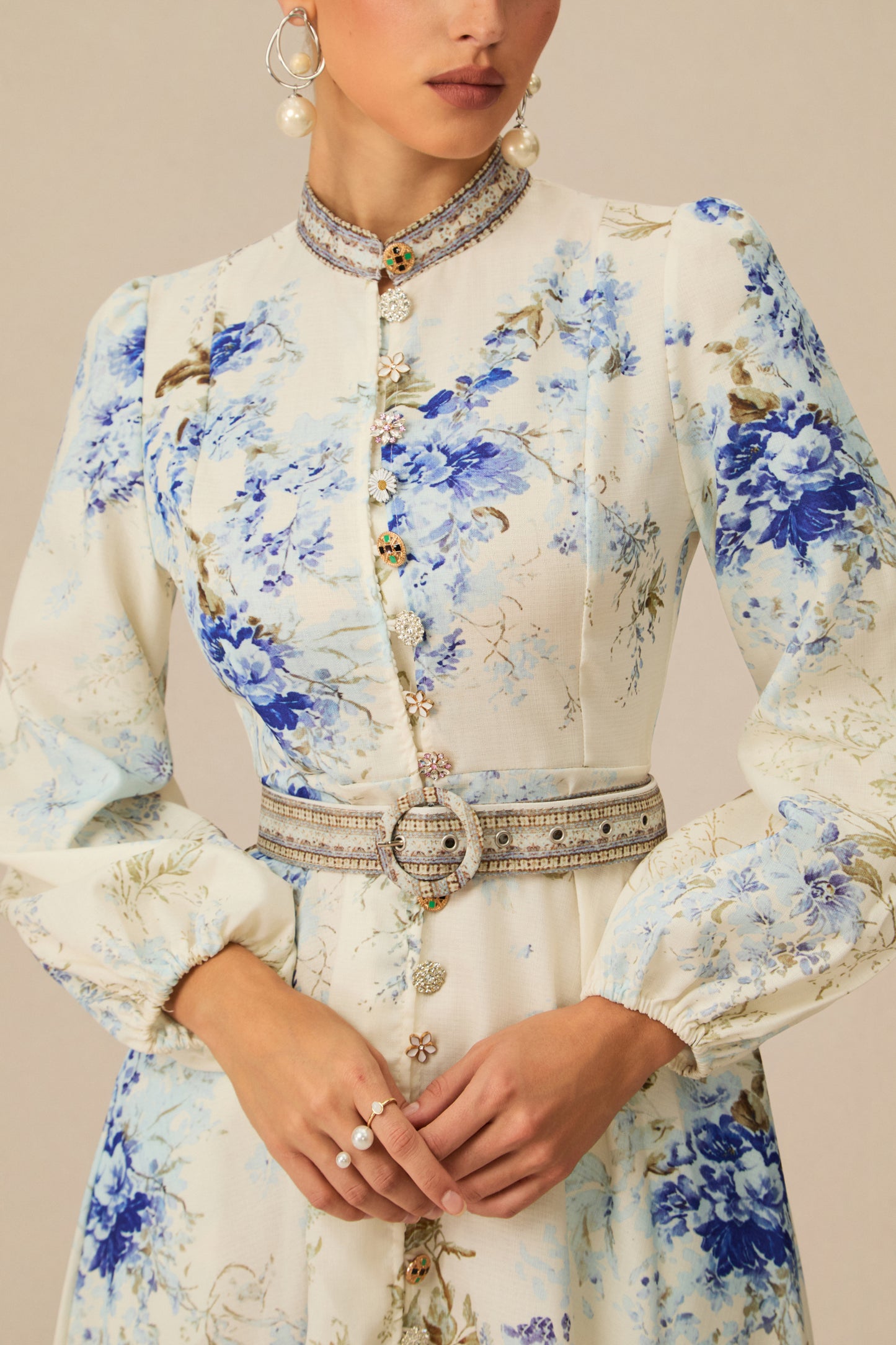 Most Beautiful Day White Floral Print Midi Dress