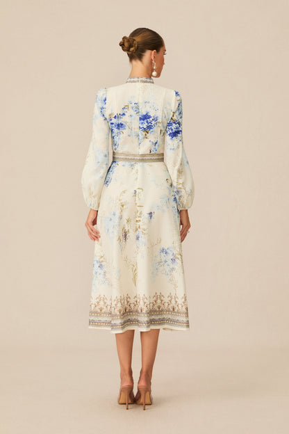 Most Beautiful Day White Floral Print Midi Dress