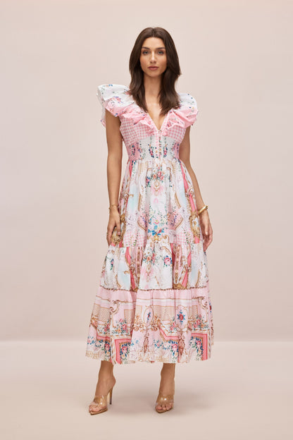 Julia Print V-neck Maxi Dress