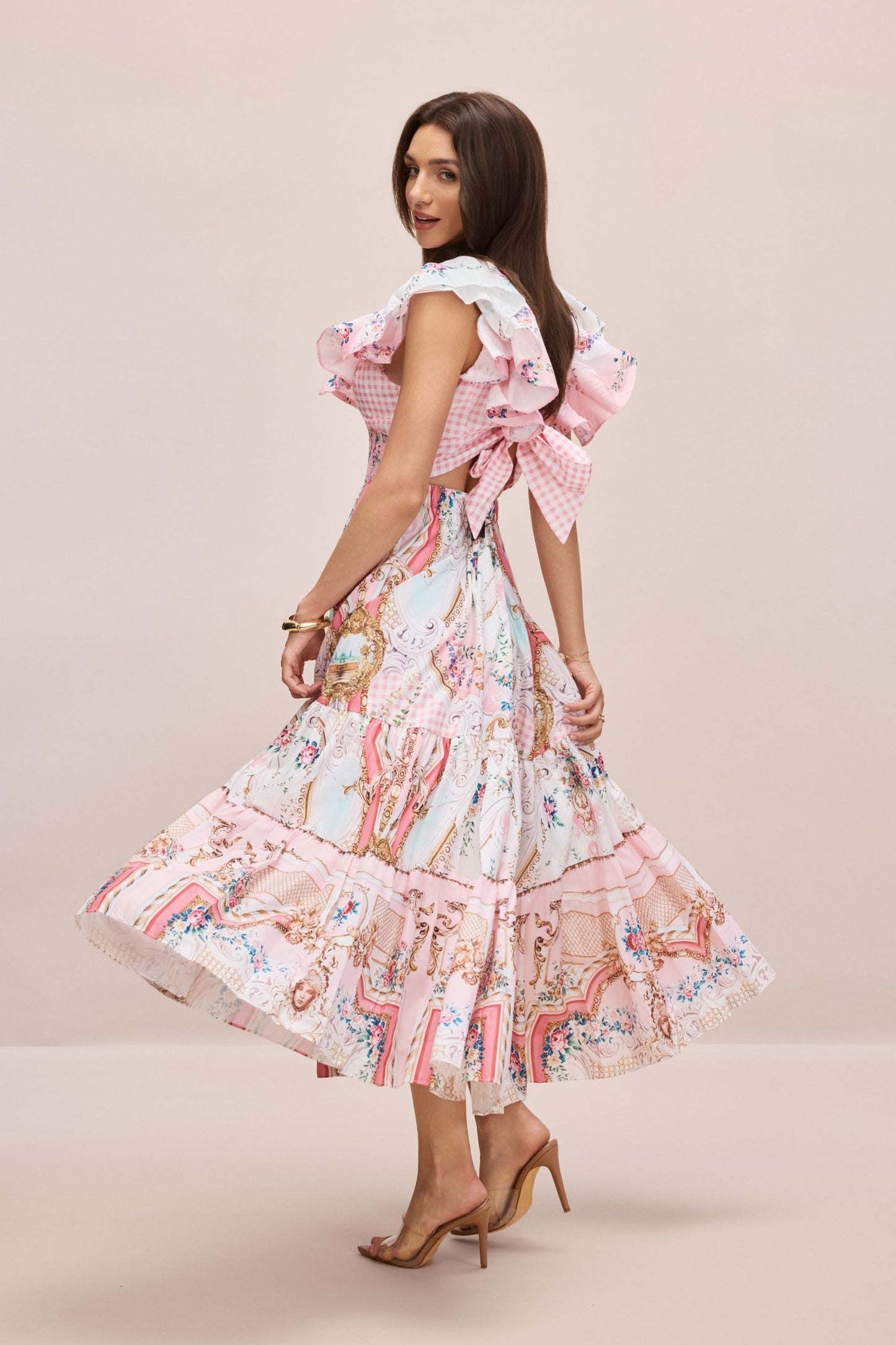 Julia Print V-neck Maxi Dress