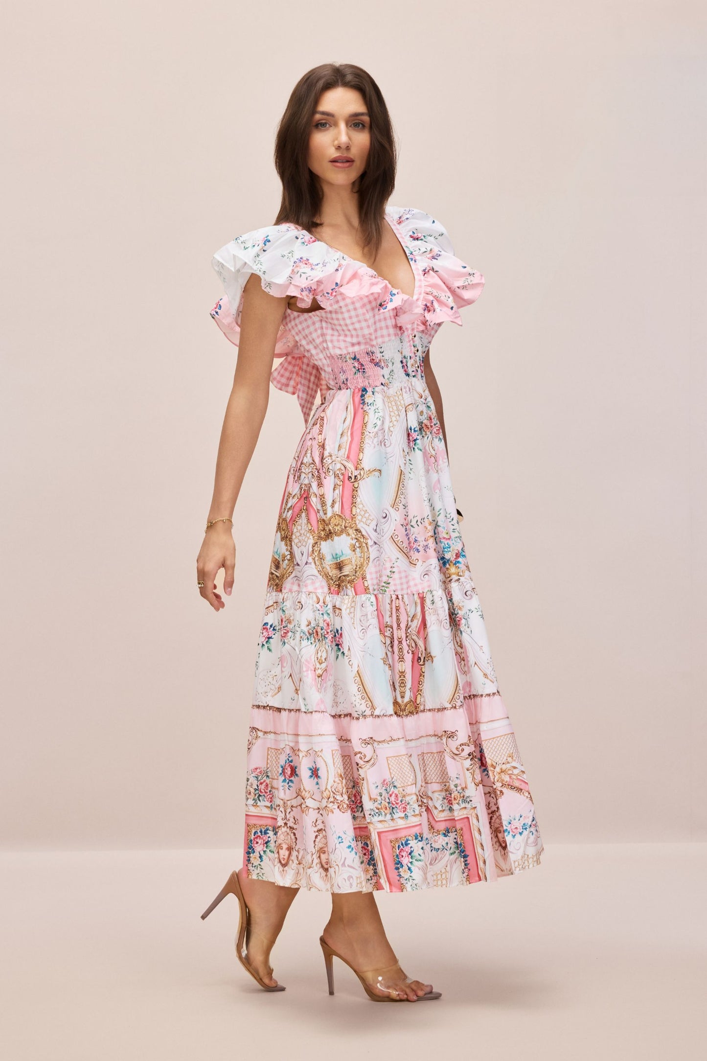 Julia Print V-neck Maxi Dress
