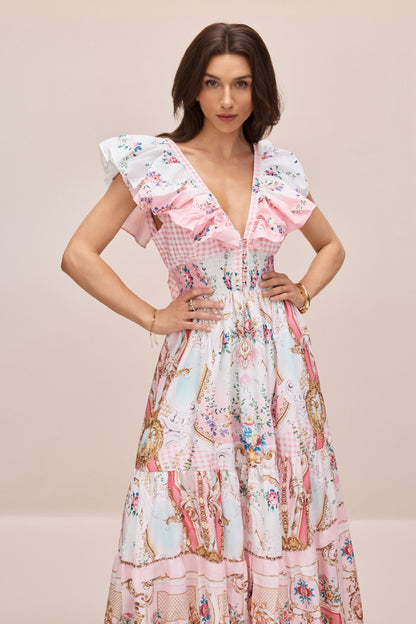 Julia Print V-neck Maxi Dress