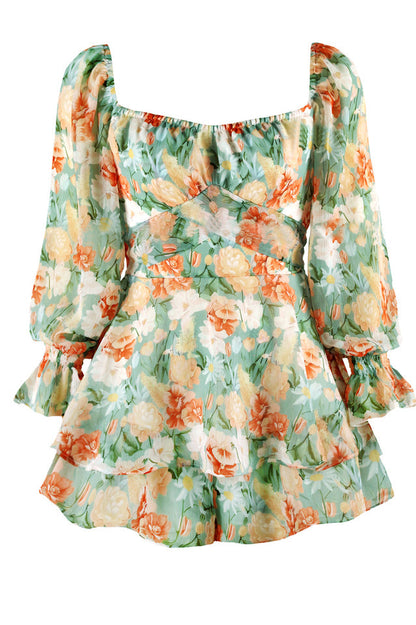 Flora Shirred Sleeves Romper