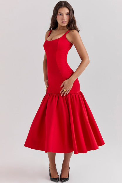 Amore Dropped Waist Midi Dress