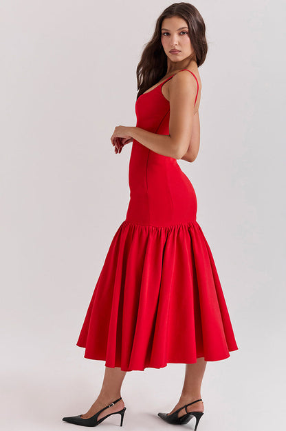 Amore Dropped Waist Midi Dress