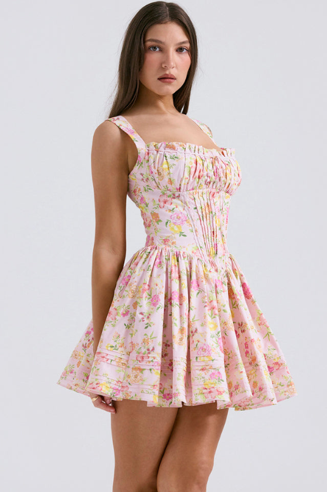 Natassia White Cotton Mini Dress