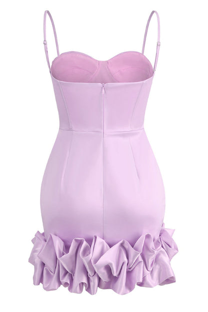 Draped Ruffle Mini Bustier Dress