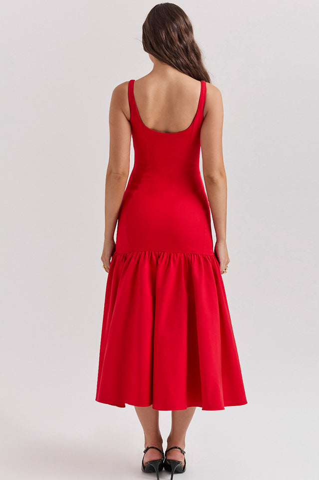 Amore Dropped Waist Midi Dress