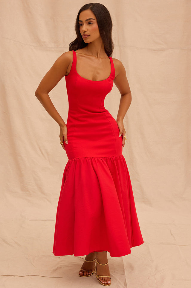 Amore Dropped Waist Midi Dress
