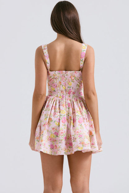 Natassia White Cotton Mini Dress
