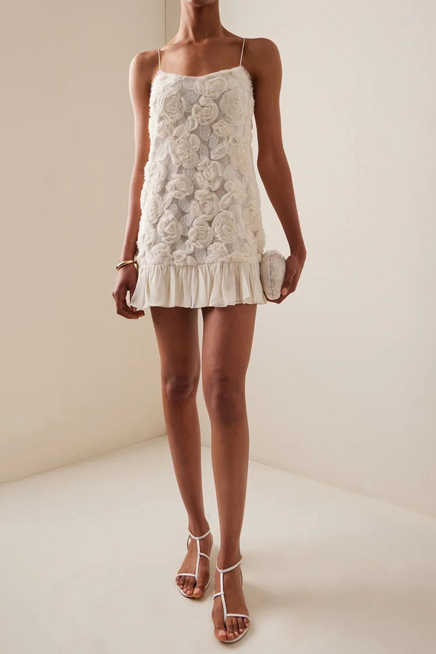 Beverly Floral Applique Pleated Chiffon Mini Dress – FOIOR