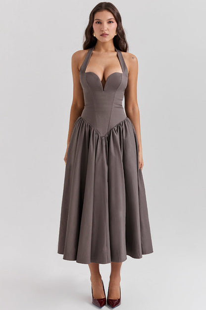 Coquette Scarlet Halter Midi Dress