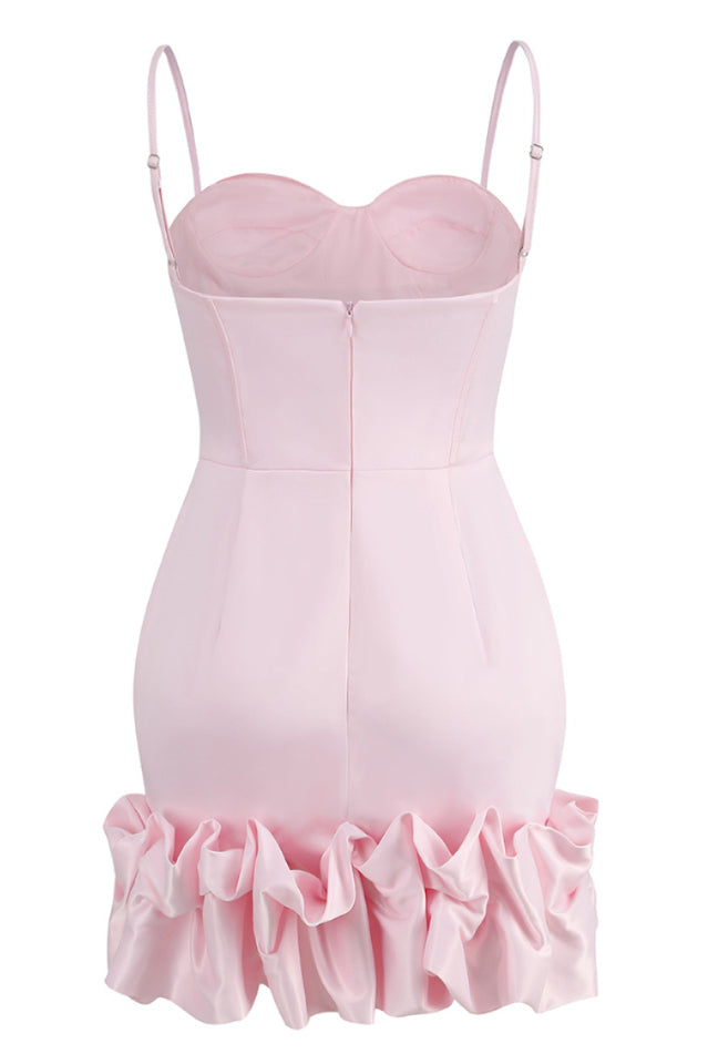 Draped Ruffle Mini Bustier Dress