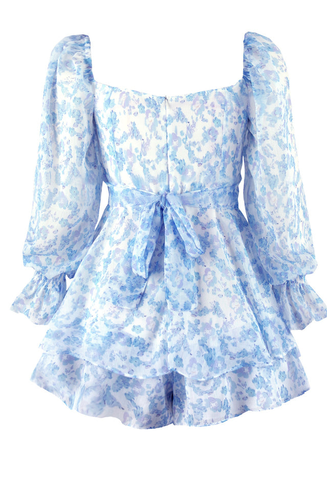 Flora Shirred Sleeves Romper