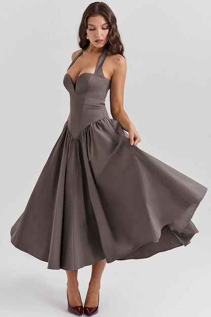 Coquette Scarlet Halter Midi Dress