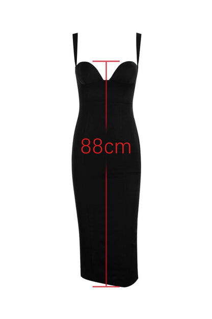 Bellissima Black Sweetheart Midi Dress