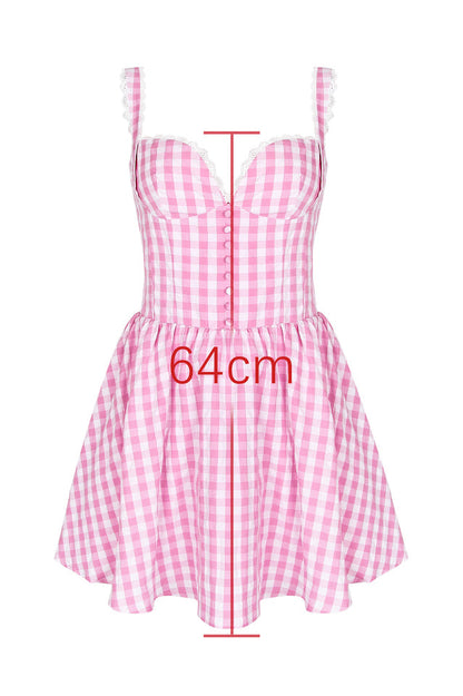Brigite Plaid Cotton Dress