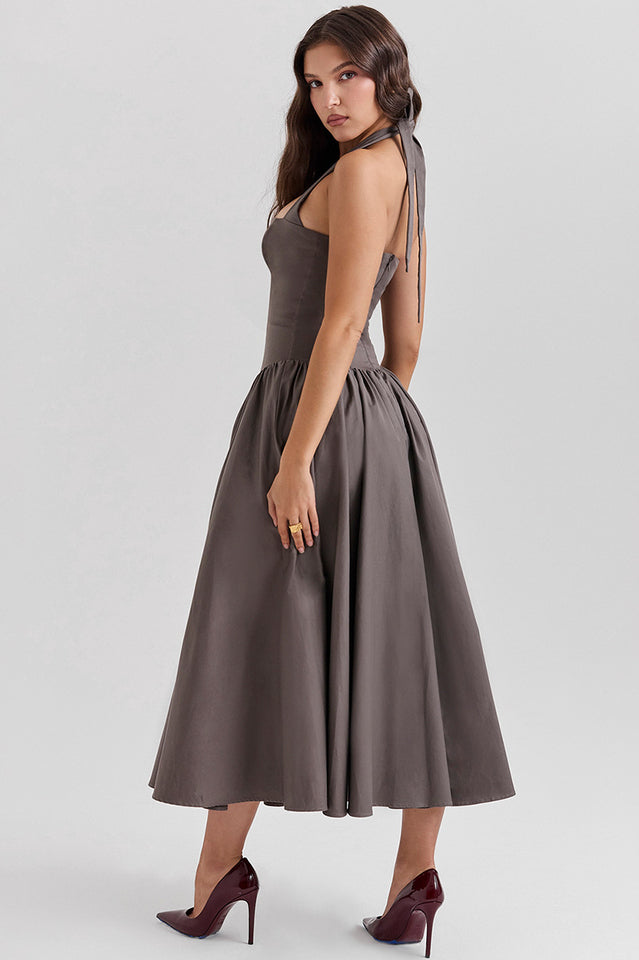 Coquette Scarlet Halter Midi Dress