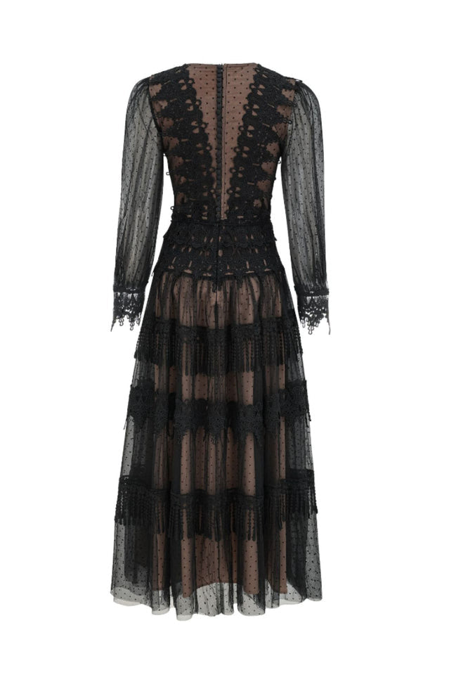 Murphy White Lace Mesh Maxi Dress