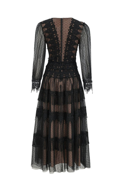 Murphy White Lace Mesh Maxi Dress