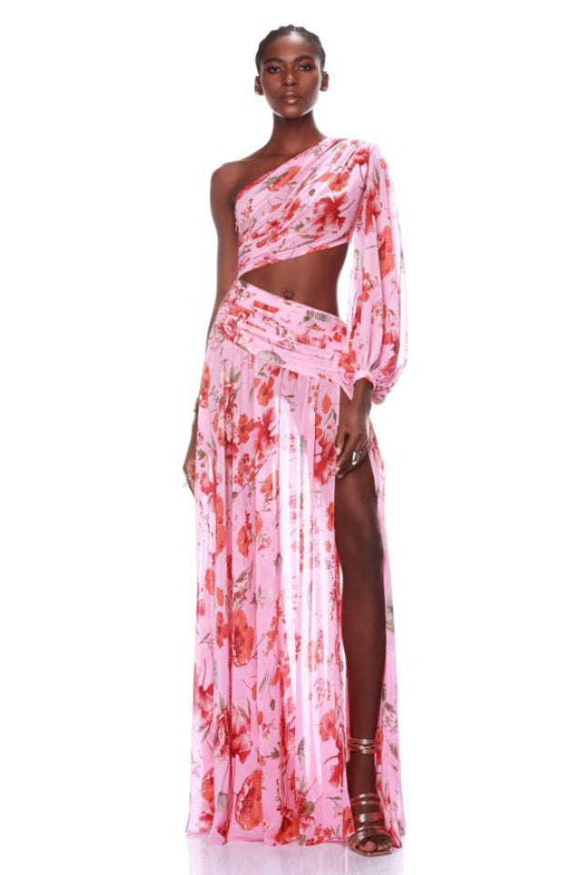 Emily Printed One Shoulder Dress