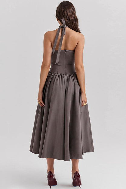 Coquette Scarlet Halter Midi Dress